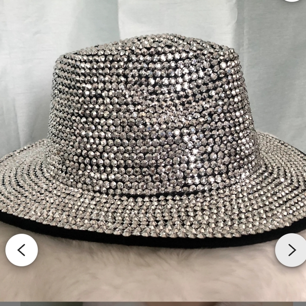 Glamorous Silver Rhinestone Hat - Picture 4 of 11